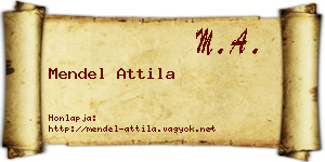 Mendel Attila névjegykártya