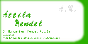 attila mendel business card